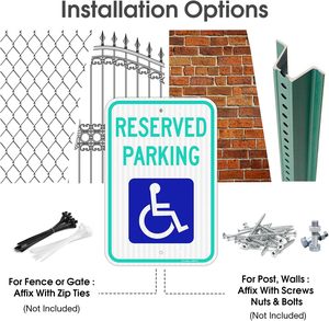 Señal de Estacionamiento Reservado para Discapacitados, Cumple con MUTCD, Señal de Estacionamiento Accesible de Aluminio Reflectante para Espacios Comerciales y Públicos - Product Image 4