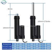 Actionneur linéaire étanche IP67 de haute qualité 12V 24V à balais, charge maximale 1200N, moteur électrique CC à aimant permanent 4000 tr/min, CE RoHS