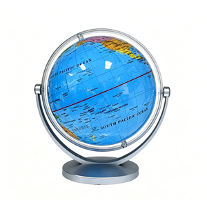 Globo Terráqueo Azul de 14.2cm, Mapa de PVC, Base de ABS Giratoria, Mini Globo de Escritorio, Escribible y Borrable, Decoración Educativa de <span class=keywords><strong>Geografía</strong></span> para el Hogar - Product Image 4