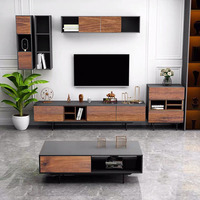 Ensemble de meubles de salon modernes et simples pour la maison, design en bois, meuble TV, ensemble combiné, table basse