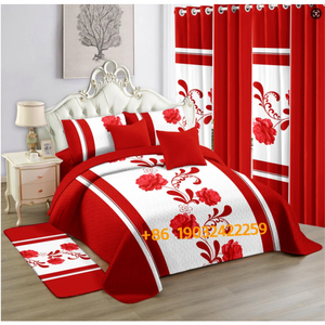 Vendita calda drop de lit en coton set di biancheria da letto con tende 12 pezzi lenzuolo king size - Product Image 6