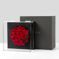 Großhandel Vinyl Phonograph Plattenspieler Acryl Blumen kasten geformt PVC Blumen kasten klar Kunststoff Blumen kasten