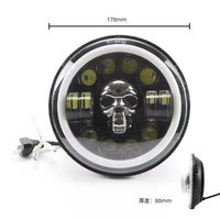 Phare LED rond étanche de 7 pouces pour camion, tout-terrain, voiture, moto, feux de jour DRL, halo, vente chaude, nouveauté