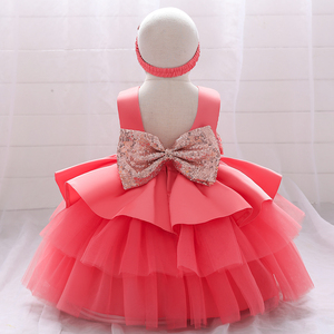 MQATZ <span class=keywords><strong>Vestito</strong></span> da Festa per Bambine con Paillettes e Grande Fiocco in <span class=keywords><strong>Tulle</strong></span>, Abito da Cerimonia per Bambine, <span class=keywords><strong>Vestito</strong></span> Floreale per Bambine - Product Image 2
