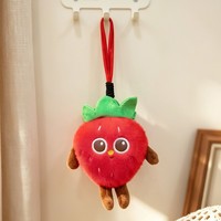 Ornement suspendu en peluche de dessin animé pomme, pendentif en peluche doux, porte-clés fruit, décoration de chambre