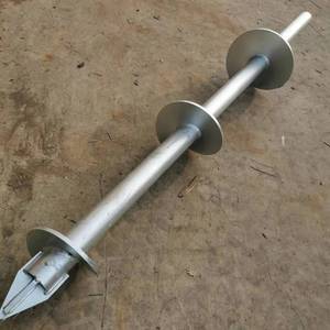 Piliers hélicoïdaux galvanisés d'acier au carbone d'immersion chaude pour la base de construction - Product Image 4