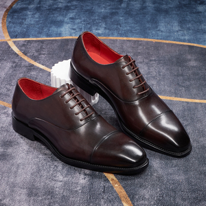 Scarpe Oxford da <span class=keywords><strong>Uomo</strong></span> in Vera Pelle con Lacci - Calzature Formali da Ufficio di Alta Qualità Fatte a Mano - Product Image 2