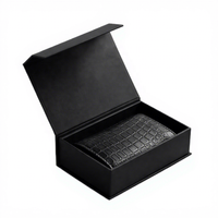 Caja de Embalaje de Cartón Magnética de Lujo Personalizada para Cartera, Caja para Cartera de Hombre, Color Negro Mate