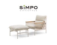 SIMPOLIFESTYLE Mobilier d'extérieur pliable haut de gamme OLIVIA Fauteuil de jardin de luxe Terrasse Hôtel Piscine Villa Parc Aluminium Tissu