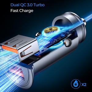 Aainope Зажигалка USB Быстрая зарядка 45 Вт металлическое автомобильное зарядное устройство для iPhone 17 Pro Max 16e Samsung S25 S24 адаптер питания для быстрой зарядки автомобиля - Product Image 2