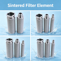 Elemen Filter Baja Tahan Karat Sinter 5 10 20 50 Mikron SS316L, Kartrid Filter Logam Berpori Sinter untuk Pengolahan Air