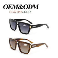 Lunettes de soleil carrées surdimensionnées en acétate à double pont, imprimé léopard, protection UV, pour femme, marque privée, personnalisables, collection 2026