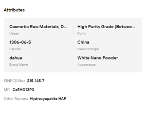 ผงนาโน HAP ความบริสุทธิ์ 99.9% CAS1306-06-5 ช่วยฟื้นฟูผิว เหมาะสำหรับผสมเข้ากับเอสเซนส์บำรุงผิวระดับไฮเอนด์ - Product Image 6