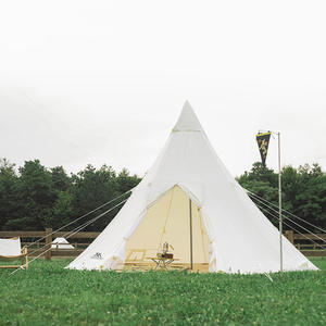 Tente indienne grande, imperméable, coupe-vent, pour le camping en famille, la randonnée, tente pyramide en toile pour 4 personnes, pour adultes, pour la pêche, la randonnée - Product Image 1