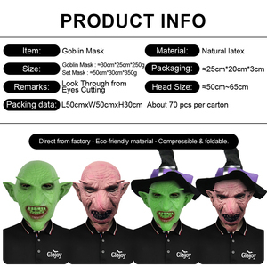 Máscara de Látex de Duende, Máscara de Terror, Fantasma Aterrador, Demonio, Disfraz de Halloween, Accesorio para Fiesta de Disfraces, Personalizable - Product Image 2