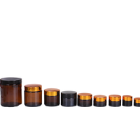 Venta al por Mayor de Frascos Cilíndricos de Vidrio Ámbar de 5g/10g-150g para Cosméticos, con Tapas con Gotero, para Crema Facial, Reciclables, Impresión Personalizada, MOQ de 100 Piezas