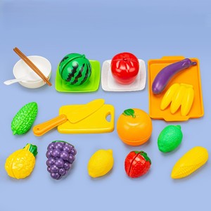 Giocattoli per Bambini per Giochi di Ruolo, Set da <span class=keywords><strong>Cucina</strong></span> con Frutta e Verdura in Plastica da Tagliare - Product Image 1