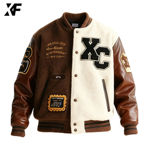 XUFEI produttore originale personalizzato di lana ciniglia ricamato da uomo in pelle da Baseball <span class=keywords><strong>giacca</strong></span> personalizzata Varsity <span class=keywords><strong>giacca</strong></span> - Product Image 1