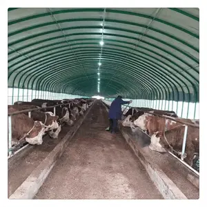 Serre commerciale en acier galvanisé, ferme de bétail, hangar de chèvre/mouton/vache/bétail