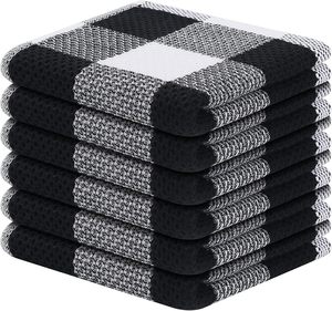 Paño de Limpieza Tipo Waffle 100% Algodón, Paños de Cocina Suaves y Absorbentes para el Hogar, Toalla Reutilizable a Cuadros - Product Image 1