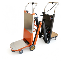 Nouvelle machine électrique automatique silencieuse pour monter les escaliers sur chenilles ; Pliable, portable, robuste, en acier au carbone, pour usage commercial, avec roues en caoutchouc massif