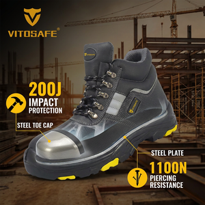 Chaussures <span class=keywords><strong>de</strong></span> <span class=keywords><strong>sécurité</strong></span> VITOSAFE pour hommes et femmes |   Chaussures <span class=keywords><strong>de</strong></span> travail sportives légères en cuir véritable avec embout en acier, antidérapantes - Product Image 2