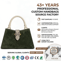 Olivgrüne Wildleder-Trapeztasche Luxuriöses Python-Muster Cremefarbener Griff Goldbeschläge Täglicher Schicker Mode-Damenhandtasche Maßanfertigung OEM
