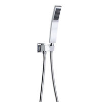 Ensemble de douche pour salle de bain finition chromée avec pommeau de douche effet pluie, tuyau de dérivation et support