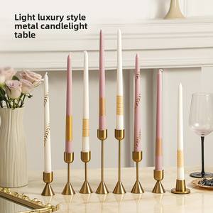 30,5 cm europeo boda banquete <span class=keywords><strong>restaurante</strong></span> velas cena luz lujo negro oro largo tallo cera de soja velas aromáticas perfumadas - Product Image 1