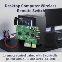 Remote Control RF Nirkabel, Sakelar Tombol Daya Komputer Tetap, Modul Nyala/Mati PC 12V, Jangkauan 50m, Baterai AAA, LED