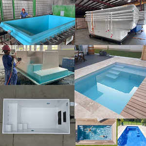 Venta al por mayor de fábrica barato pequeño Rectangular al aire libre hogar familia jardín perro Spa <span class=keywords><strong>piscina</strong></span> de fibra de vidrio inmersión <span class=keywords><strong>piscina</strong></span> familiar - Product Image 6