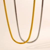 Collier chaîne serpent en acier inoxydable plaqué or 18 carats, étanche, pour femmes et hommes, accessoire de mode, vente en gros