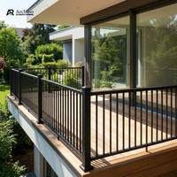 Rampe de balcon en alliage d'aluminium de qualité supérieure, durable, antirouille, clôture verticale à piquets, garde-corps pour hôtel, escalier, villa