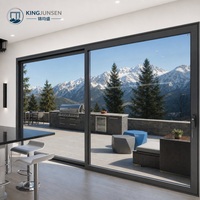 Pintu Geser Aluminium Modern dengan Kaca Tempered Tahan Air untuk Penggunaan Interior/Eksterior di Rumah Villa dan Ruang Komersial