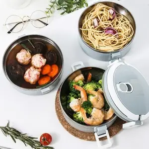 Xách tay cách nhiệt 4 lớp 304 nhiệt thép không gỉ chất lượng cao Bento <span class=keywords><strong>Box</strong></span> Stackable ăn trưa <span class=keywords><strong>Box</strong></span> <span class=keywords><strong>Set</strong></span> - Product Image 2