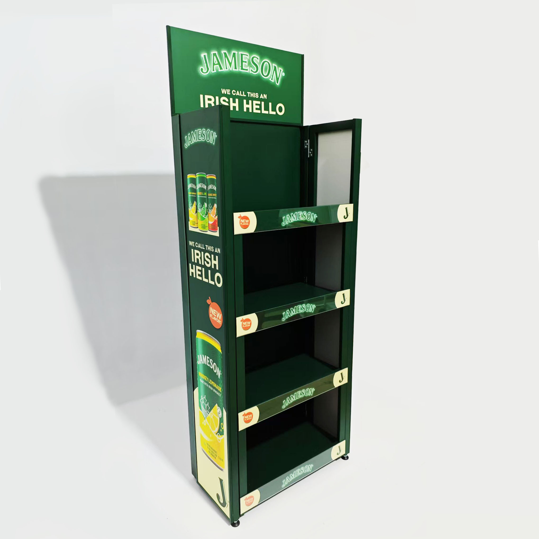 Customized Folding Beverage Racks Metal 4-layer Folding Display Rack Space-saving Structure Display Stands for Market or Retail — view 6