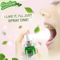 Greelux Fresh Mint Herbal Hoa Linh Semprotan Mulut 12ml Ukuran Reguler Unisex Penghilang Bau Mulut Cepat Perawatan Mulut Penghilang Bau