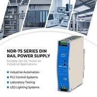 Alimentation à découpage compacte 75W 24V 3.2A sur rail DIN SMPS NDR-75-24, transformateur régulé à sortie unique pour pilote PLC