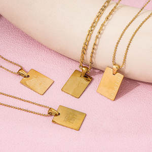 Perhiasan Berlapis Emas Peribahasa Bahasa Inggris Fram Liontin Kalung Kalung Stainless Steel Perhiasan Grosir - Product Image 4