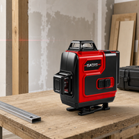 Niveau laser vert 16 lignes haute intensité, alimenté par batterie, instrument de nivellement infrarouge industriel et DIY pour mur-sol
