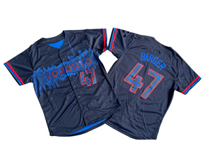 Maillots de <span class=keywords><strong>baseball</strong></span> personnalisés Toronto City Connect Limited Player Blue Jays pour hommes et femmes, uniformes brodés avec logos noirs - Product Image 5