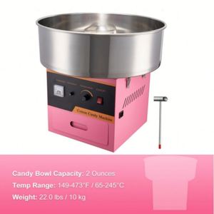 Máquina eléctrica de algodón de azúcar 1000W con cuenco de acero inoxidable para fiesta rosa - Product Image 6