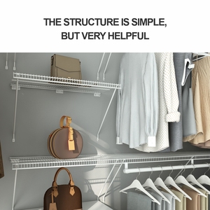 Kit d'étagères en fil métallique moderne avec quincaillerie Étagère murale en fil métallique de haute qualité pour placard en <span class=keywords><strong>vinyle</strong></span> blanc pour garde-manger <span class=keywords><strong>Rangement</strong></span> utilitaire - Product Image 4
