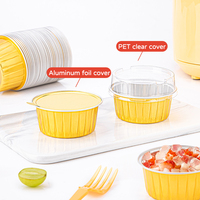 Récipient jetable en papier d'aluminium de 5oz avec motif plateau couvercle boîte Cupcake Dessert doublures pour la cuisson hachis tarte casserole