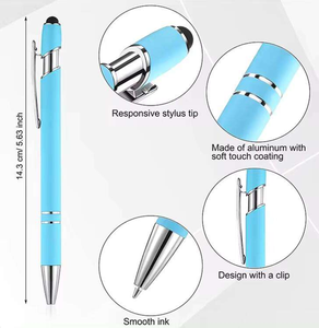 Bolígrafo de Punta Suave de Goma con Superficie Mate y Logotipo Personalizado, Bolígrafo Táctil de Metal Premium con Logotipo Grabado - Product Image 3
