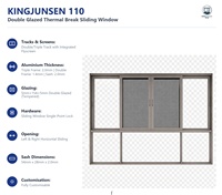 Ventanas Corredizas de Aluminio con Doble Acristalamiento AS2047, Resistentes a Huracanes, Modernas, Horizontales, con Pantalla Magnética, Ideales para Apartamentos y Villas, Aislamiento Térmico