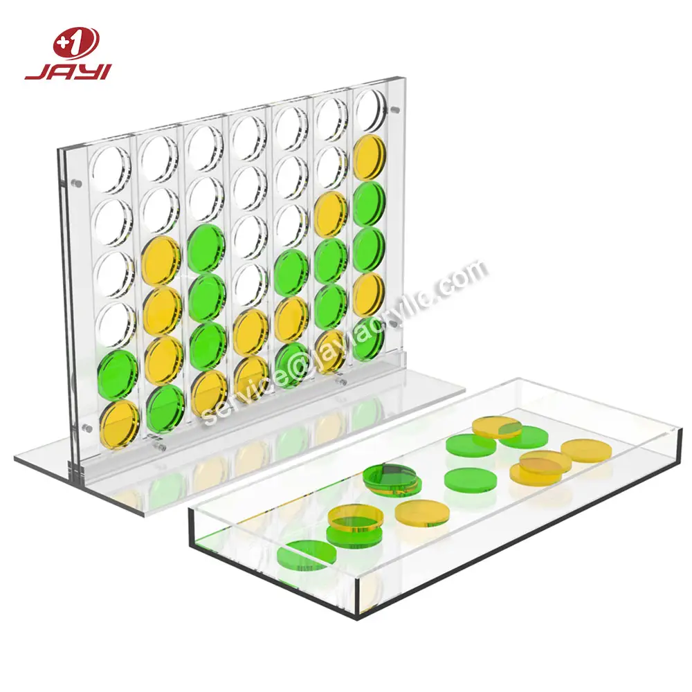 JAYI Acrylic Connect 4 Game Set Family Indoor Board Game 4 In A Row Game