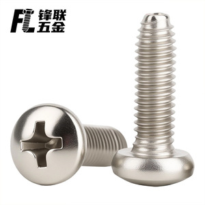 Fenglian Triangular Thread <b>Screw</b> 10.9 Grade Nickel Plated Round Head Fully Threaded Construction Industry Use - Product Image 3