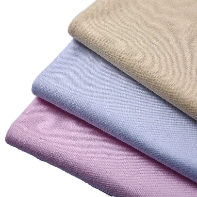 Yüksek kalite özel renk düz boya tek Jersey kumaş çanta oyuncaklar için 100% nefes pamuk örme kumaş kapakları