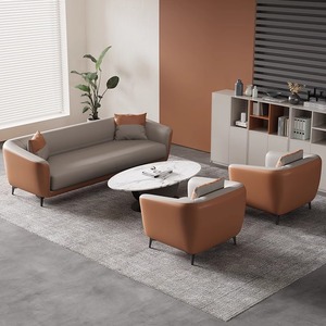 Conjunto <span class=keywords><strong>de</strong></span> Sofá <span class=keywords><strong>de</strong></span> <span class=keywords><strong>Oficina</strong></span>, Simple y Moderno, <span class=keywords><strong>de</strong></span> Cuero, para Áreas <span class=keywords><strong>de</strong></span> Recepción, Zonas <span class=keywords><strong>de</strong></span> Invitados, Salas <span class=keywords><strong>de</strong></span> Reuniones, Sofá con Mesa <span class=keywords><strong>de</strong></span> Centro - Product Image 3